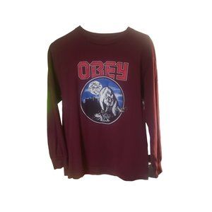 OBEY Wolf Size M Long Sleeve Shirt